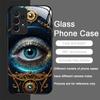 Retro Devil Eye Mysterious Totem Tempered Glass Phone Case for Samsung Galaxy A56 A55 A54 A53 A52 A36 A14 A15 5G Anti-drop Cover