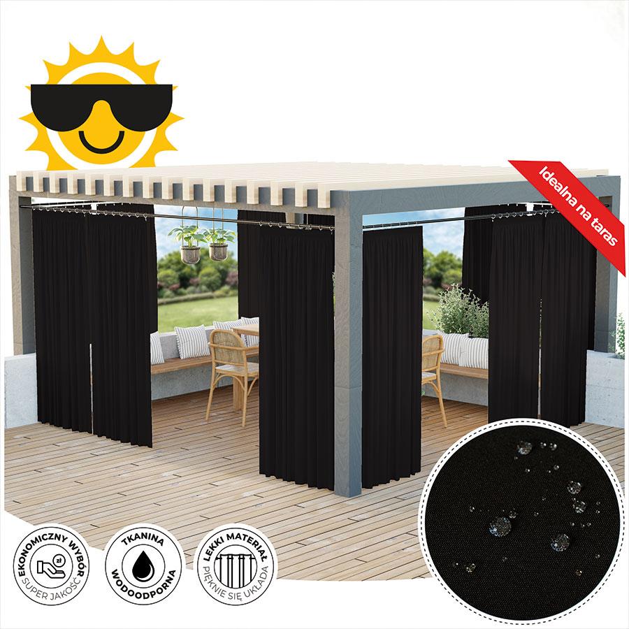 Gardenia - Ready-Made Curtain On Tape - 140X240 Cm - Black