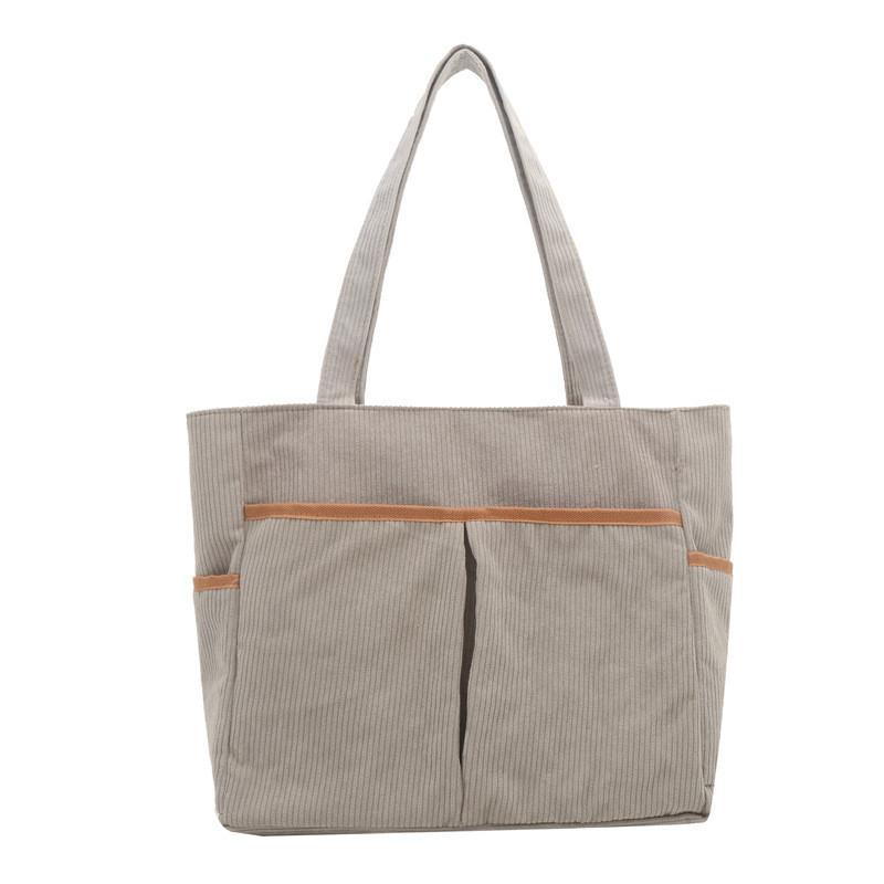 

Chic 2024 New Khaki Canvas Tote Bag Spacious Design With Double Handles For Comfort серый