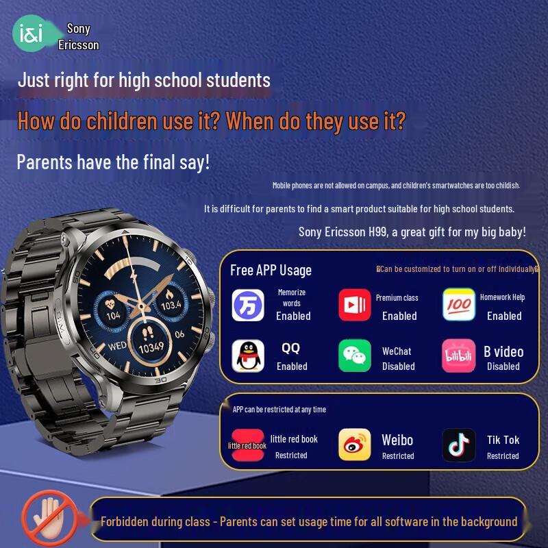 Saiai H99 4G Android Smartwatch with Rotating Camera (CN Version)