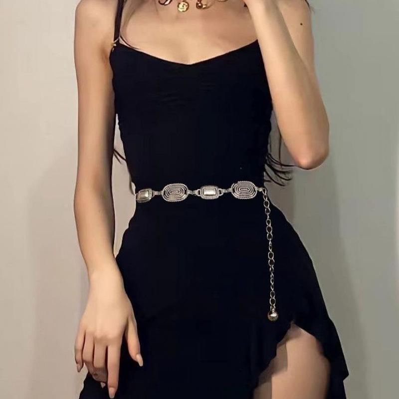 Retro Metal Chic Waist Chain Accessory Ideal For Dresses Sweaters Jeans And