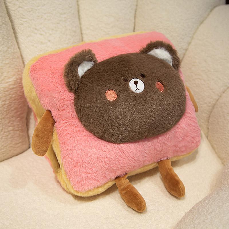 

Plush Bread Pillow Cute Cartoon Food Pig Rabbit Toast Soft Doll Warm Hand Pillow Cushion Home Decoration Toys Birthday Gift 33cm