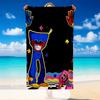 Schnelltrocknendes Strandtuch mit Poppy Playtime Muster, Leichtes saugfähiges Handtuch für Pool, Strand, Urlaub