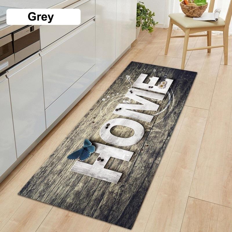 Kitchen Mat Bedroom Living Room Carpet Entrance Doormat Home Hallway Balcony Absorbent Floor Mat Wood Pattern Anti-Slip Long Rug