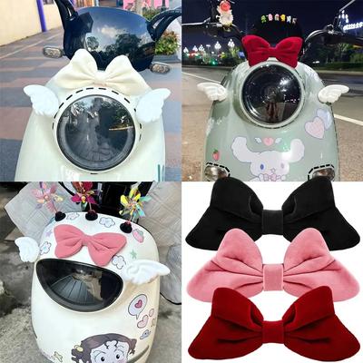 Universal Motorcycle Helmet Bow Decoration Velvet Electric Bike Helmet Bows Accessories Cute Bowknot Decoration Girl Women
