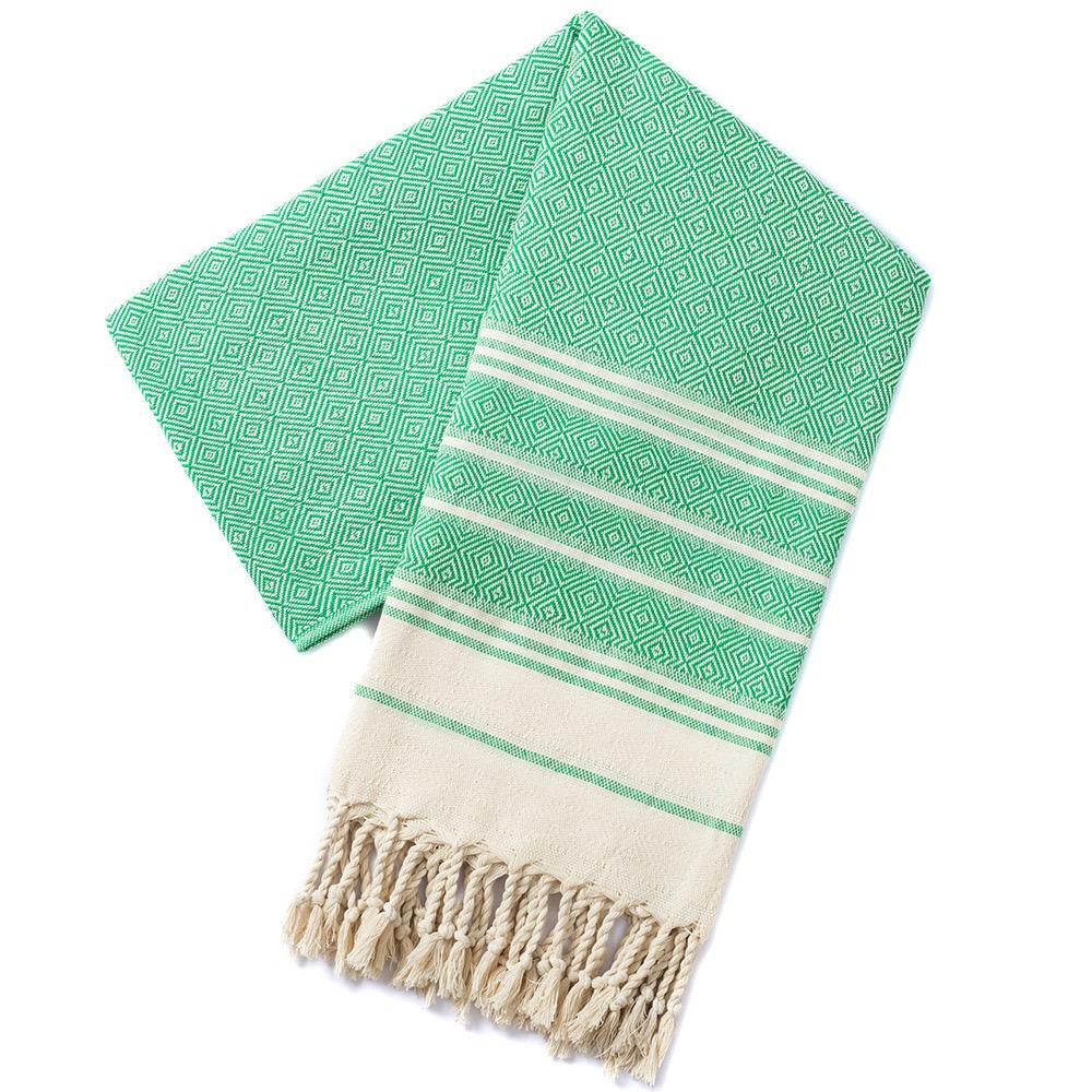 Striped Logo Sand-Free Outdoor Summer Travel Bath Pool Swim Use Colorful Cotton Turkish Beach Towel With Tassel