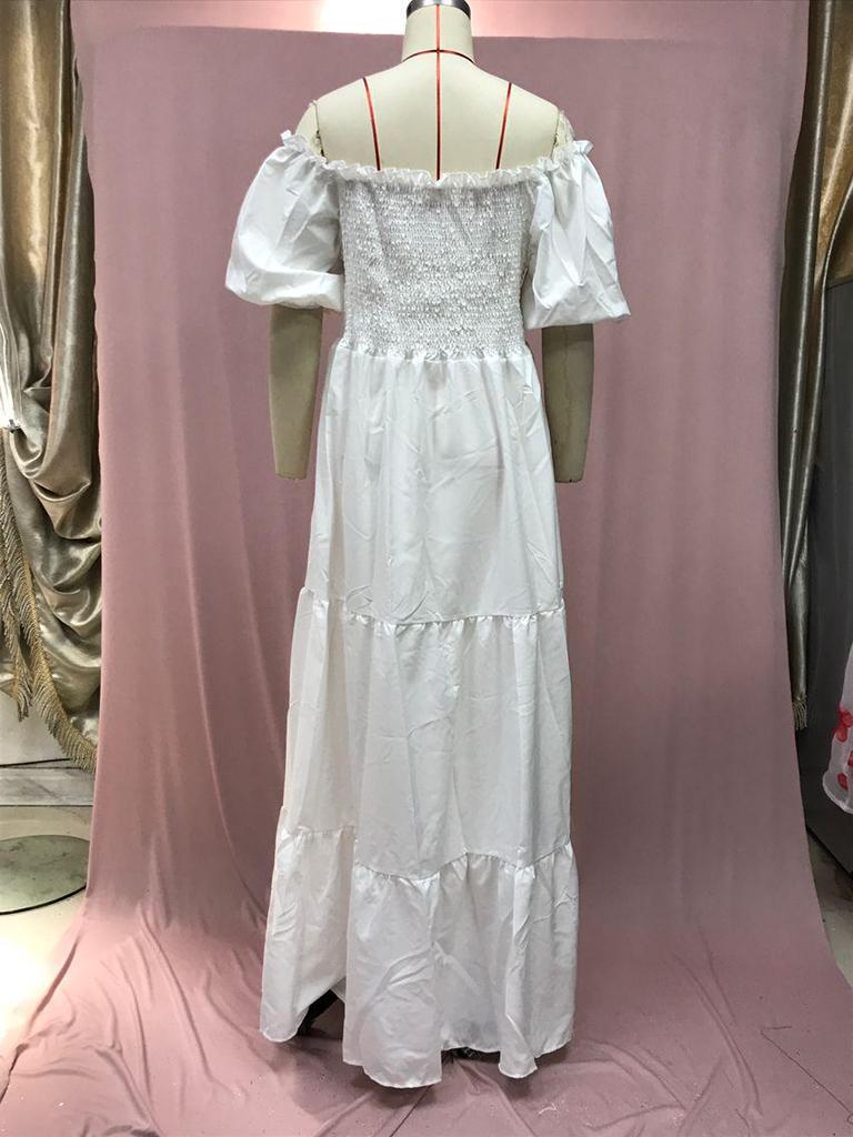 2025 Frühling/Sommer Europäisches & Amerikanisches Damen Ein-Schulter Blumen Feenkleid