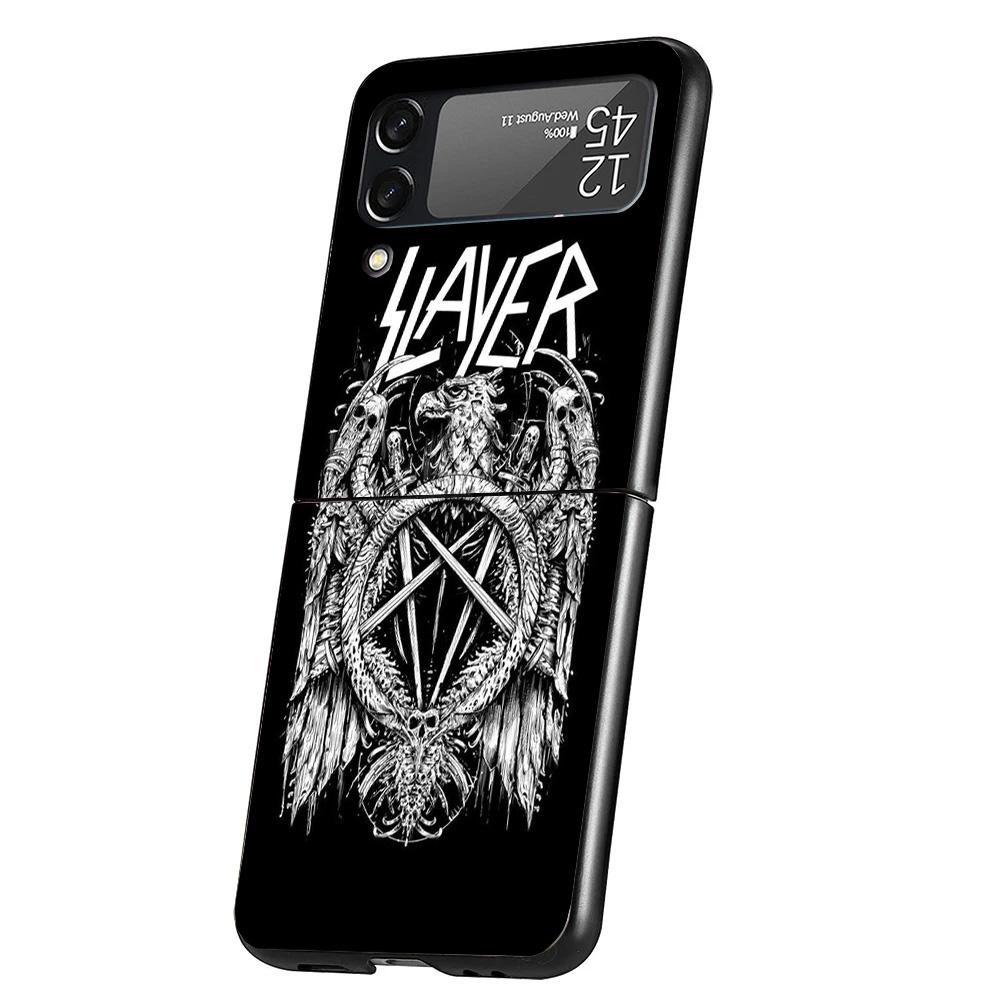 Slayer Heavy Metal Rock Band Phone Case For Samsung Galaxy Z Flip 7 6 5 4 3 5G Cover ZFlip7 ZFlip6 ZFlip4 ZFlip5 ZFlip3 Coque Fu