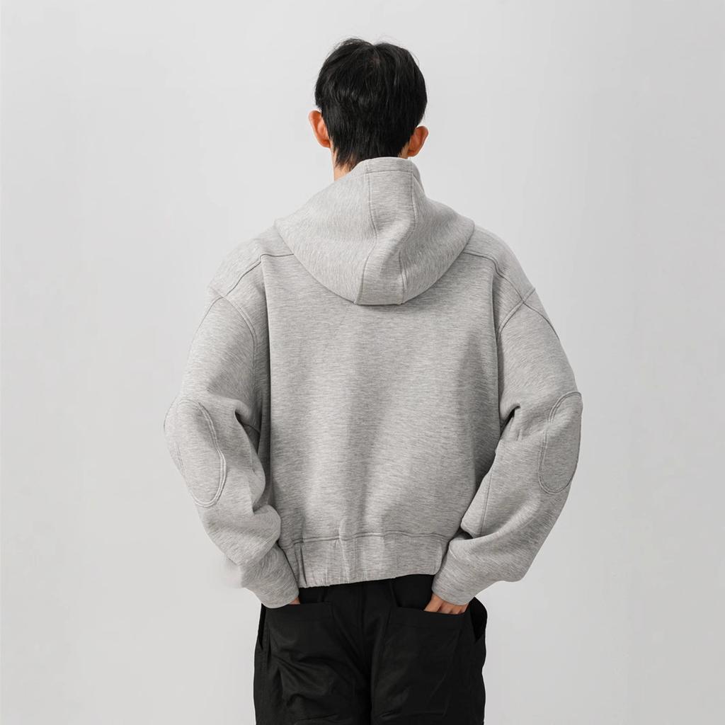 Short Hooded Double Zipper Cardigan Sweater Men's Winter Tide Brand Jacket Clothes