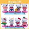 Hello Kitty Mini Figuren Set Acht Stück Niedliche Cartoon Kt Miniaturen Kuchenfiguren Geschenk