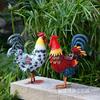 Metal Rooster Statues Outdoor Garden Decor & Chicken Ornaments for Backyard Patio & Lawn Figurines  Lawn Ornaments