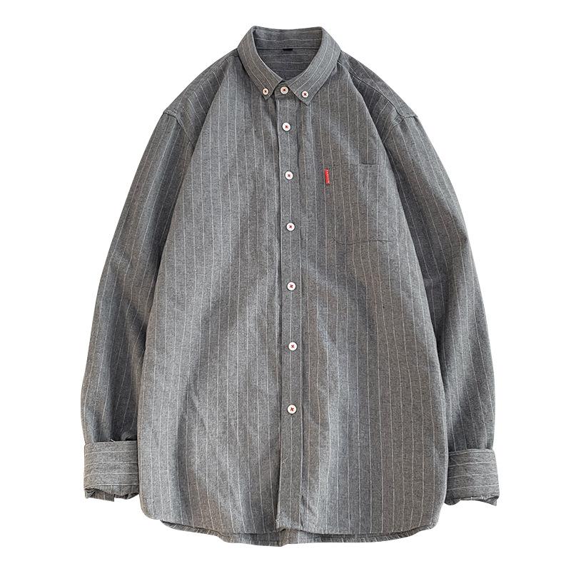 Men's Striped Shirt Men's Long Sleeve Autumn Slim-Fit Shirt