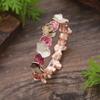 New color variety and irregular leaf-shaped alloy elastic bracelet for women - simple and versatile leaf-shaped hand chain