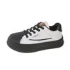 Shell head board shoes women's new spring and summer 2025 flat-bottomed biscuit shoes trend black and white soft-soled white shoes women's