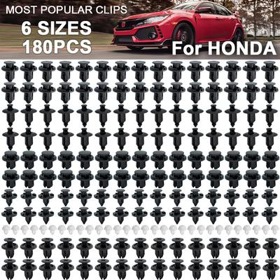 180 STUKS 6 Maten Auto Bevestigingsmiddel Carrosserie Drukknoop Klinknagel Sierlijst Clips Bumper Spatbord Retainer Voor Honda Civic Accord CR-V Jazz