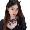 Black Necklaces Chain Spiders Short Neck Gothic Costume Jewelry for Women & Girl