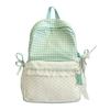 Schoolbag Small Fresh Plaid Corrugated Schoolbag Lace Girl Heart Travel Small Backpack Japanese Sweet Wind Student Party Backpack