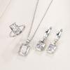 Glass Diamond Necklace Earrings Set Simple Style Necklace Jewelry Set  Women Girls