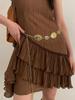 1 set di accessori con catena per la vita per cintura in metallo argentato di alta qualità in stile etnico bohémien retrò da donna con cintura per gonna
