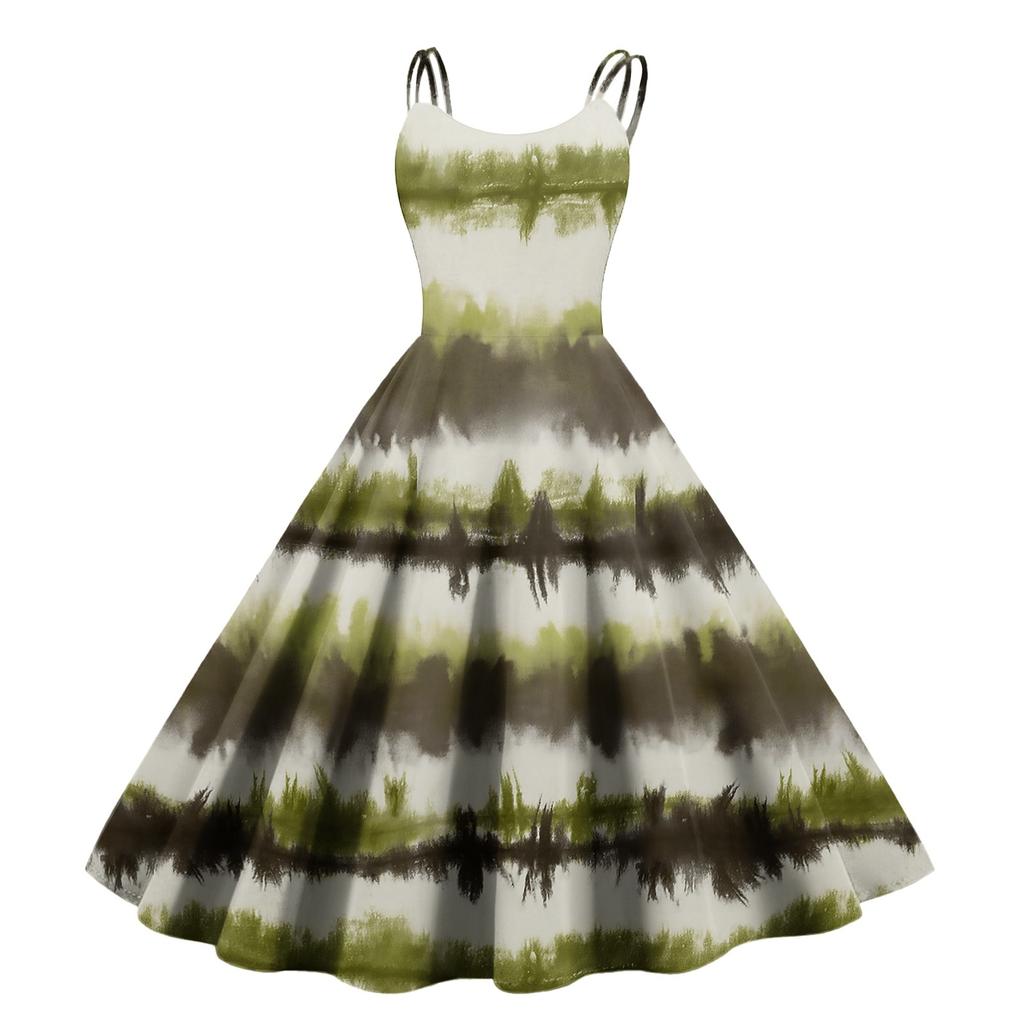 Women's Floral, Colour Block Patchwork, Gradient Print Sexy Strapless Punk Vintage Dresses
