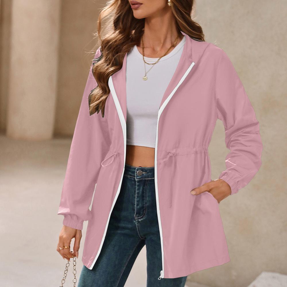 

Женская куртка-дождевик с капюшоном больших размеров для активного отдыха, спортивная одежда для пешего туризма, ветровка, водонепроницаемая куртка, топы XL розовый