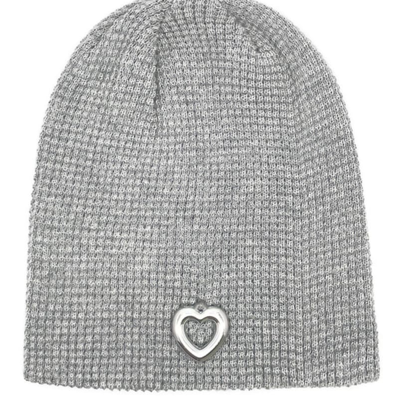 

ИНОМИРНАЯ Сердце Летняя Вязаная Шапка Бини [Серая] FREE