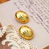 Merry Chubby Semicircular Earrings 18K Gold Plated Non-Fading Women'S Neutral Titanium Steel Stud Earrings