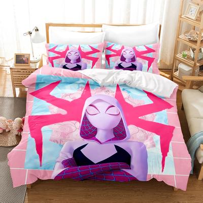Spider-Man Gwen Set da 3 Pezzi 1 Copripiumino Un Pezzo Biancheria da Letto Comforte Lusso Squisito Regalo di Compleanno 100% Poliestere Arredamento per la Casa