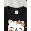 Kids Sweatshirt,Crew Neck Fashion Top, Fun "Cute Cat Leopard Heart" Patterned Sweatshirt,for Everyday Casual Wear, for All Kinds of Daily Outfits