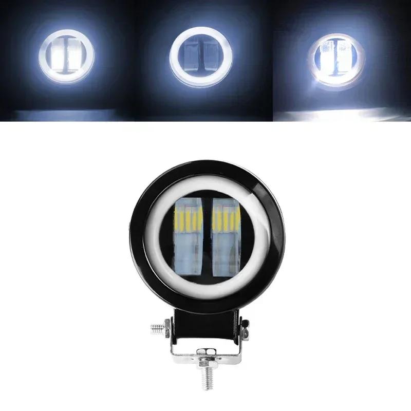 3 Inch 7D Lens LED Work Light Bar Square Car Headlight Halo For Motorcycle Jeeps ATV SUV 12V 24V Angel Eyes Driving Lights Amagi