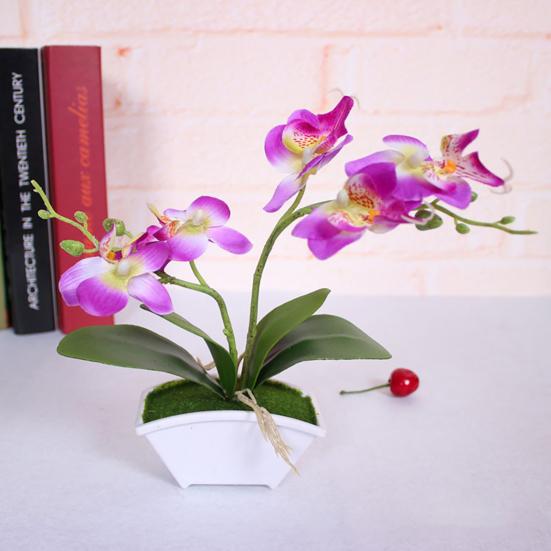 Fake Phalaenopsis Flower Bonsai Lifelike Unique Portable Real Touch Flower for Party