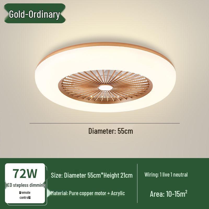 Ultra-thin Silent Ceiling Fan Light: Modern Invisible Chandelier for Bedroom, Living, and Dining Rooms