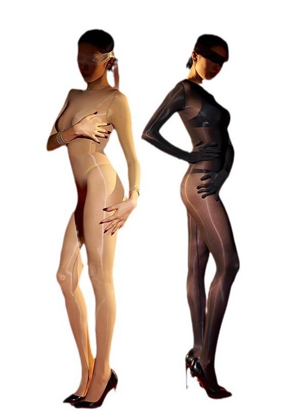Solid Color Minimalist 8Dexotic Seamless Tight Fit And Wrapping Sensation Full Body Tight Fit Full Body Jumpsuit Stockings Rfkd