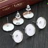 8/10/12mm 50 Stück/Los 8 Farben Beschichtet Hohe Qualität Edelstahl Eisen Ohrstecker(mit Ohrstöpsel) Basis, Passend für 10mm Glascabochons