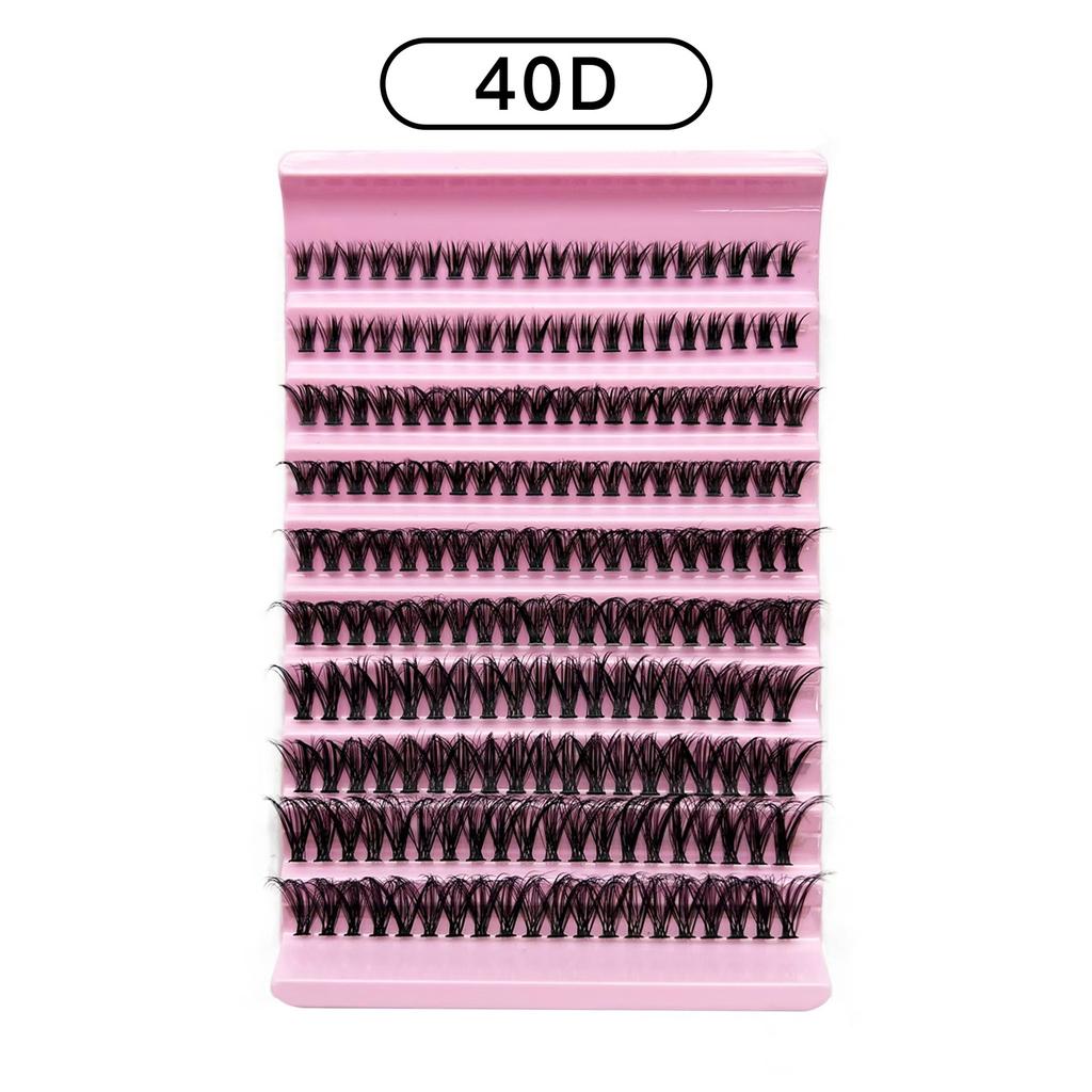 Premium Fiber Single-Cluster Eyelash Kit (Includes Adhesive + Tweezers + Comb)