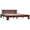 Solid Wood Bed Dark Brown Pine 180 X 200 Cm