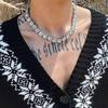 Full of Crystals Sugar Sugar Crystal Cuban Necklace Men's European and American Hip-hop HipHop Fashion Man Accessories Niche High Sense Choker