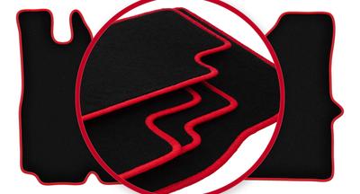 Velour Floor Mats with Red Edge For: Renault Master II Delivery Van (2003-2010)