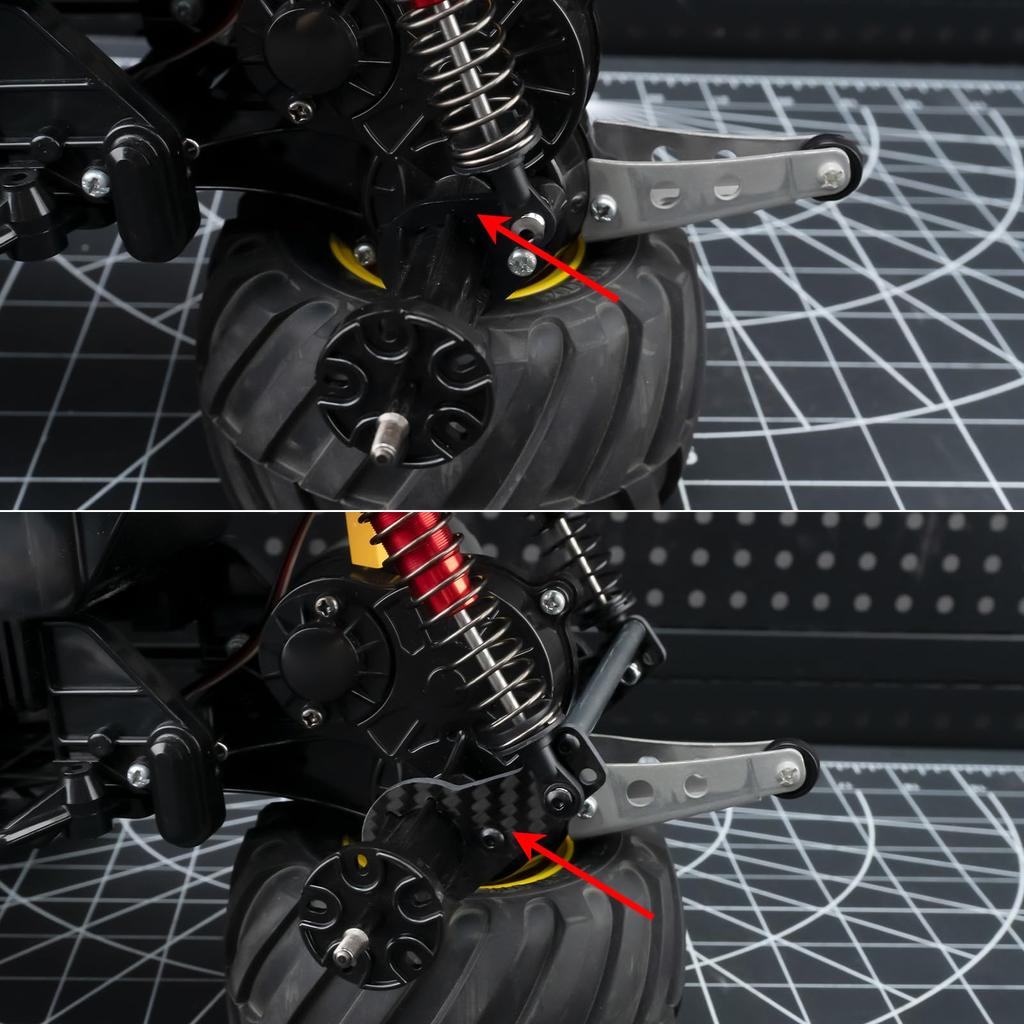 TRZX Carbon Fiber Rear Shock Damper Mount Upgrade Parts for Tamiya 112 Scale Lunchbox RC Cars (57409)