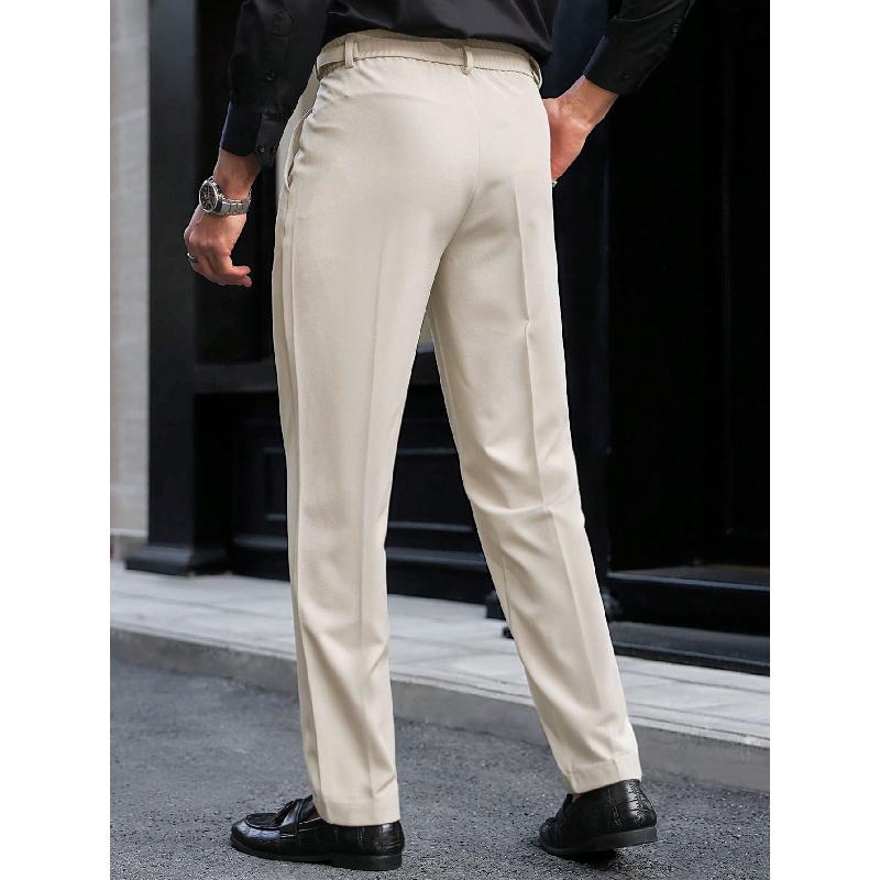 Fashionable Design Business Casual Pants for Men, Spring/summer High-end Straight-leg Commuter Trousers