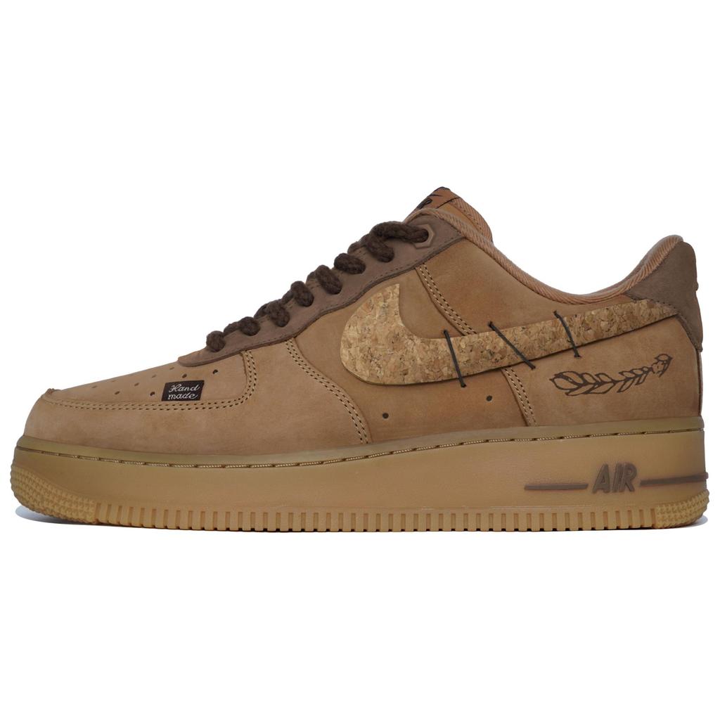 Nike Air Force 1 Slip Resistant Abrasion Resistant Low top Skateboard Shoes Unisex Dark Brown CJ9179-200(Team113-S-BOX)
