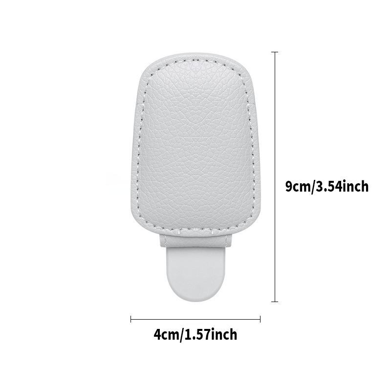 Car Glasses Holders - Magnetic Faux Leather Clip for Eyewear on Car Visor - Organizer for Glasses, Cards, And Tickets