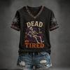 Women's Halloween Printed V-Neck Short Sleeve T-Shirt Casual Top