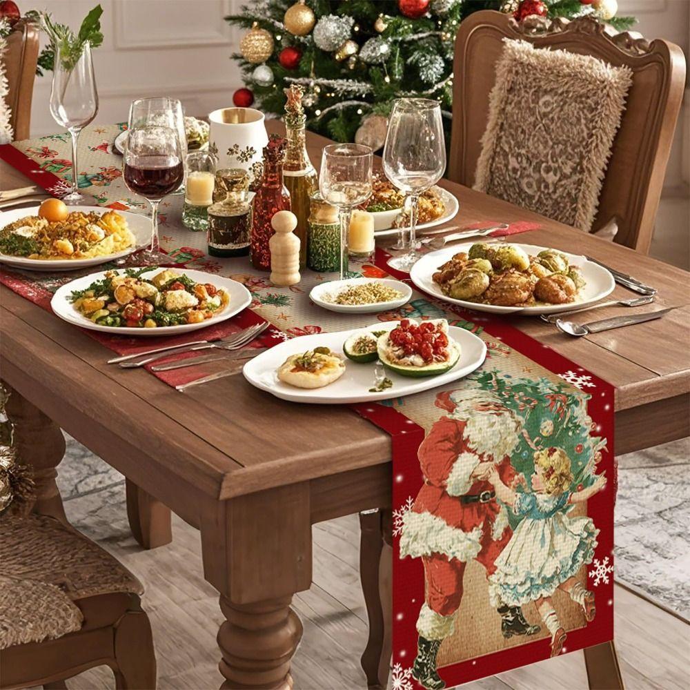 Steag de masă Crăciun Anul Nou Clopoței de Crăciun Față de masă de Crăciun Husă nouă de masă Decorațiuni de masă pentru casă