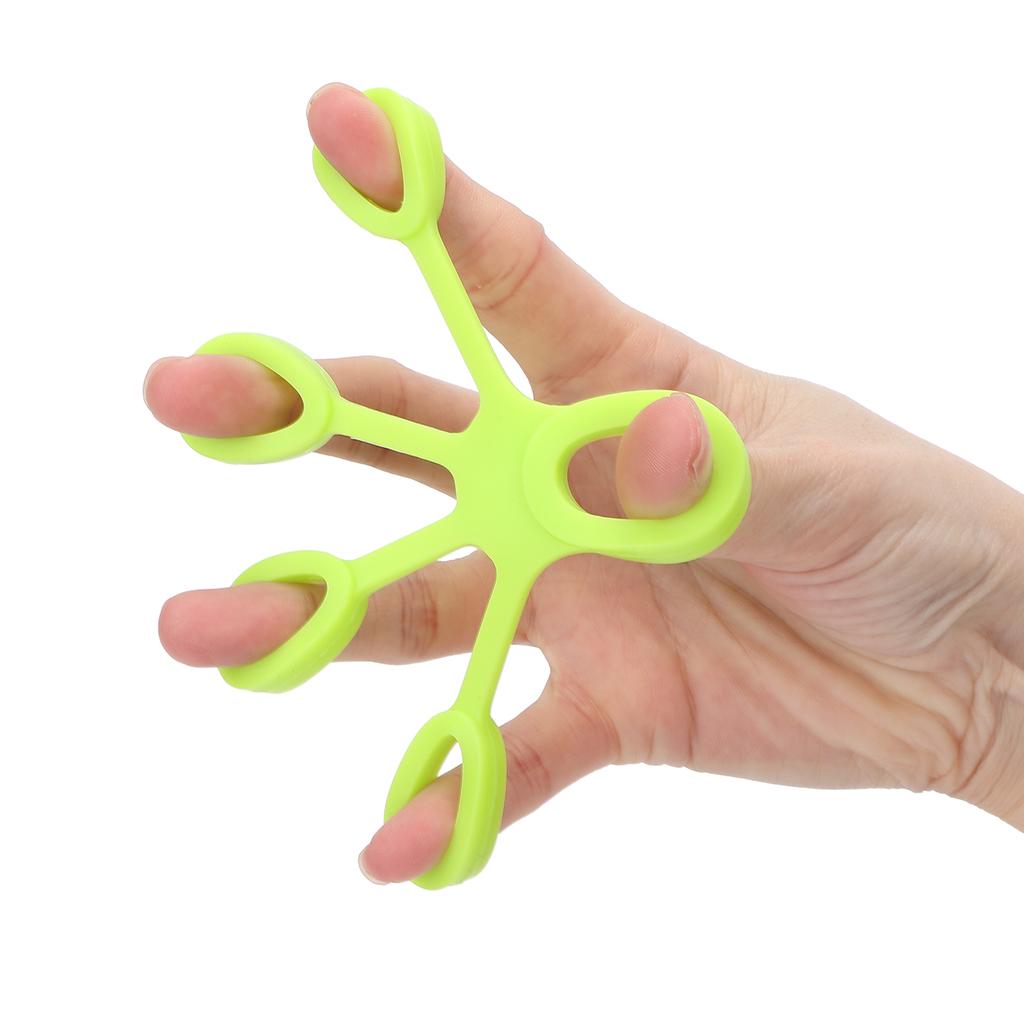 2pcs Portable Silicone Finger Stretcher High Elasticity Five Fingers Stretch Band for Guitarist Green Grey 8.8lb