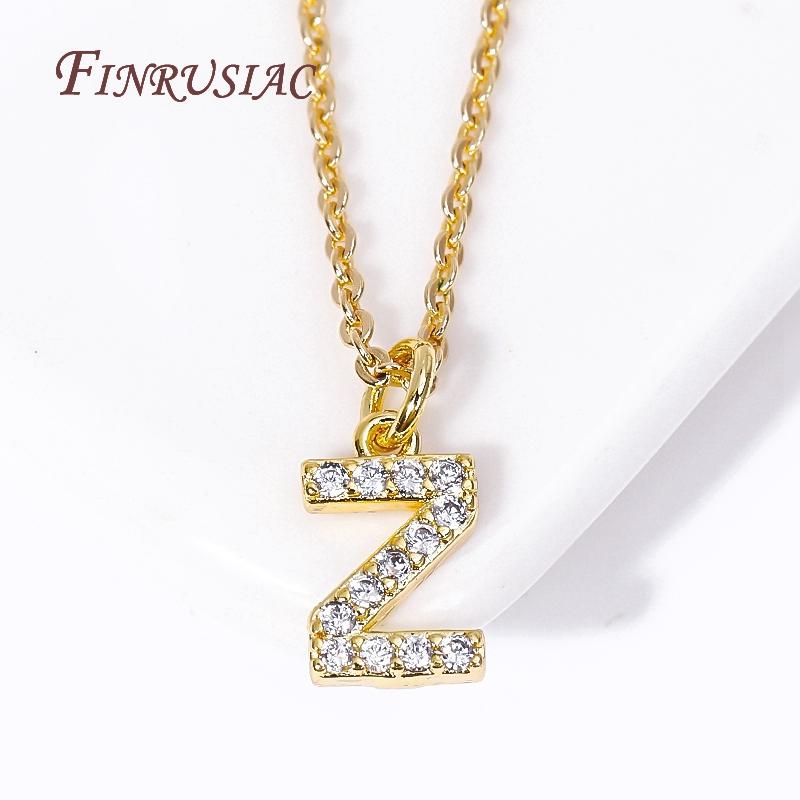 Classic A-Z Initial Letter Pendant Necklace Female 18K Gold Plated Simple Choker Neck Chain Woman Necklaces Jewelry Gifts