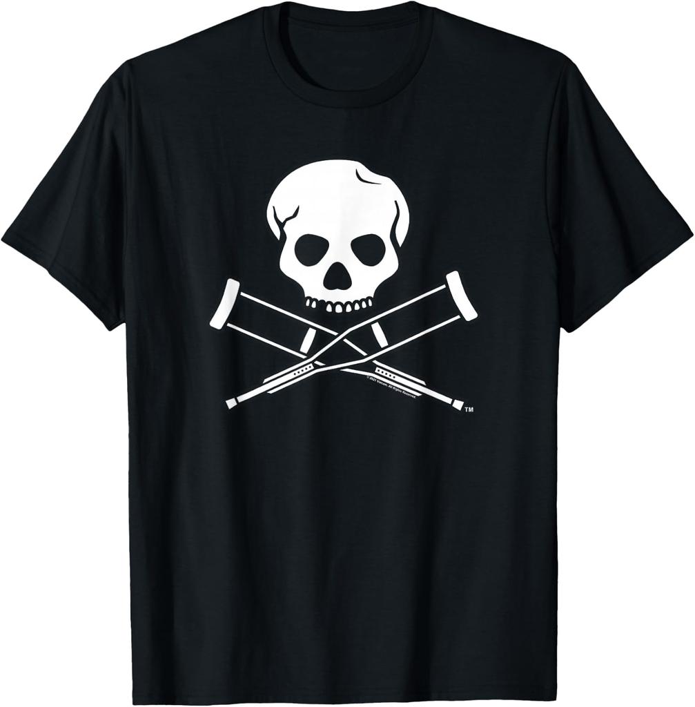 Totenkopf und Krücken Grafik T-Shirt