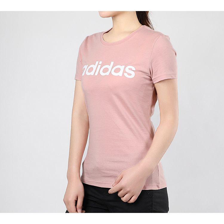 Adidas Neo Round Neck Sports T-Shirt Women Tops Vibrant-Pink FP7875