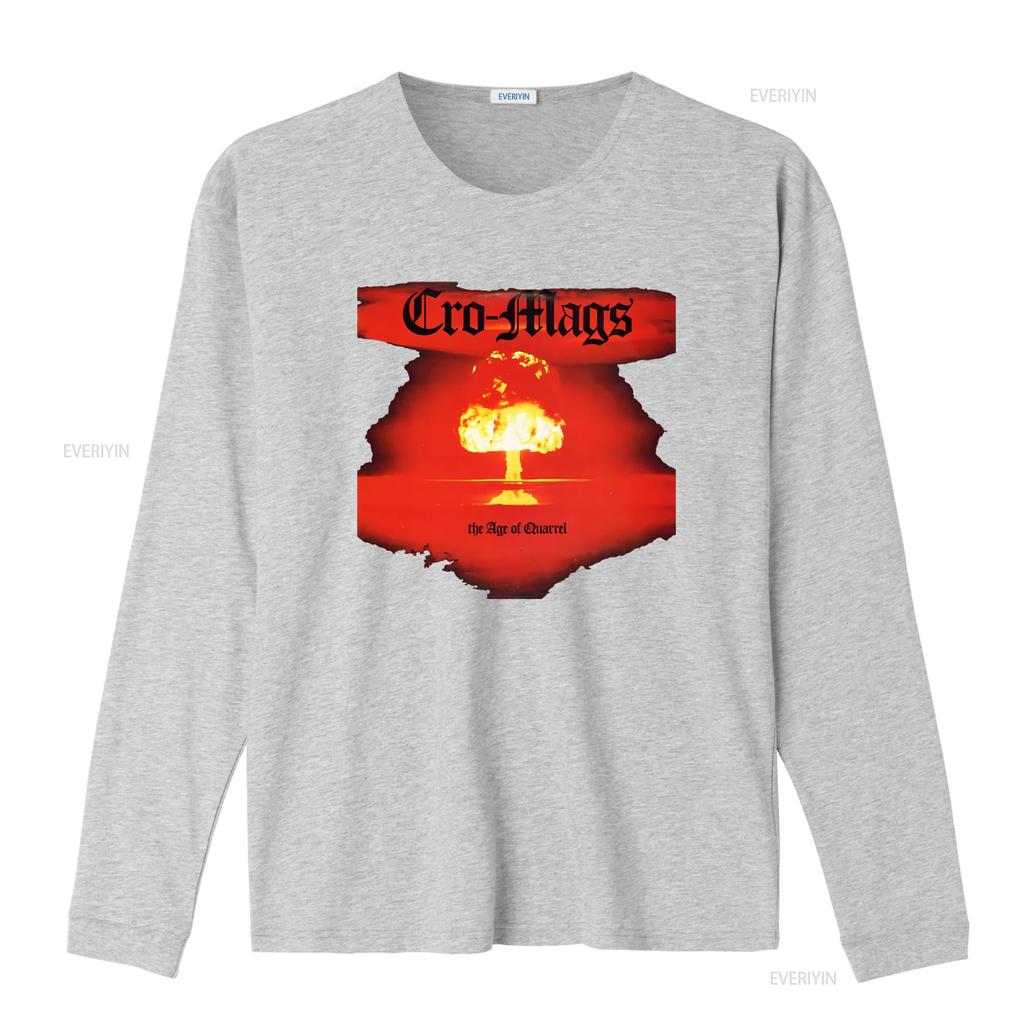 CRO MAGS The Age of Quarrel Print T-Shirt für Herren Rockband-Stil vintage gewaschen Lässig Stilvoll Grafik Streetwear Bequem
