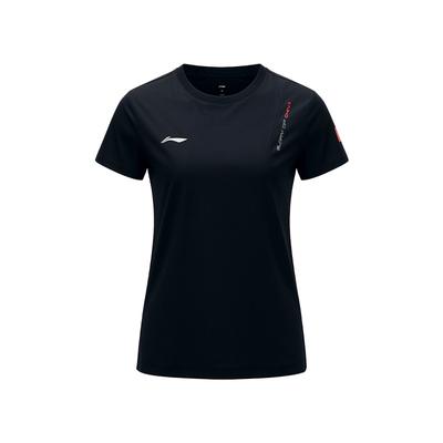 Li Ning Table Tennis Series Glory National Flag Breathable Lightweight Slim Fit Sports Casual Crew Neck Pullover T-Shirt Women Tops ATSW072-1